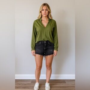 Levis Black Cut off Jean Shorts Size 27 Color Black